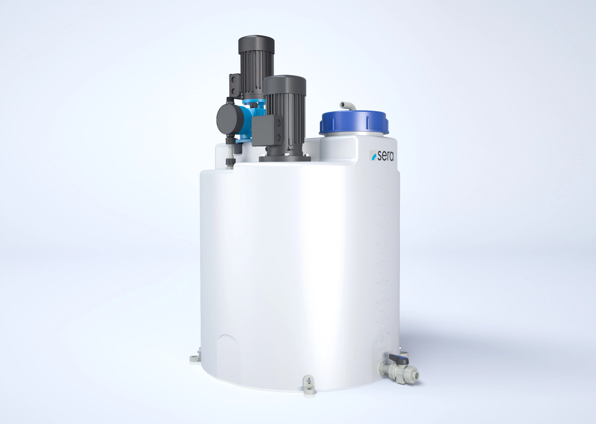 sera CTD Dosieranlage – flexibel konfigurierbare Lösung mit Rührwerk, Sauglanzen und Sicherheitsoptionen für verschiedene Dosieranforderungen