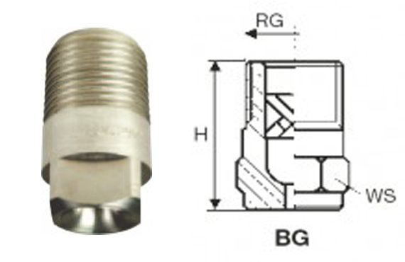 Vollkegeldüse Typ BG X-Einsatz / Runder Stahl / 2-teilig / Hohe Durchflusswerte